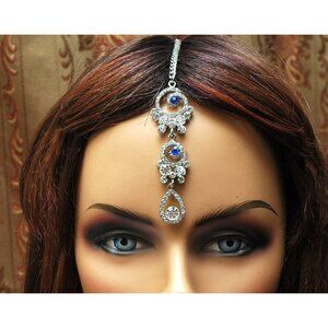 Bridal Tikka Chain Headpiece, Wedding Headpiece, Hair Jewelry, Wedding Forehead